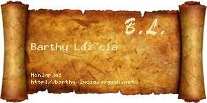 Barthy Lúcia névjegykártya